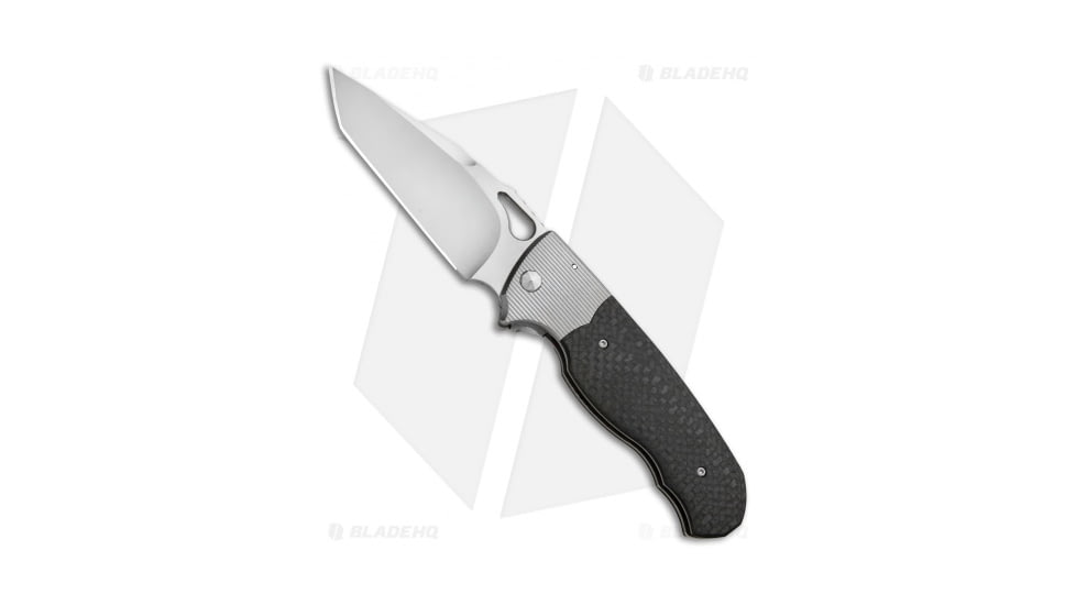 Matt Diskin Knives Revolution D/A Automatic Folding Knife, 3.75in, Stainless Steel, Tanto Blade, Carbon Fiber, Black/Gray Handle, Black/Gray/Gray, 8.25 inch, BHQ-71750
