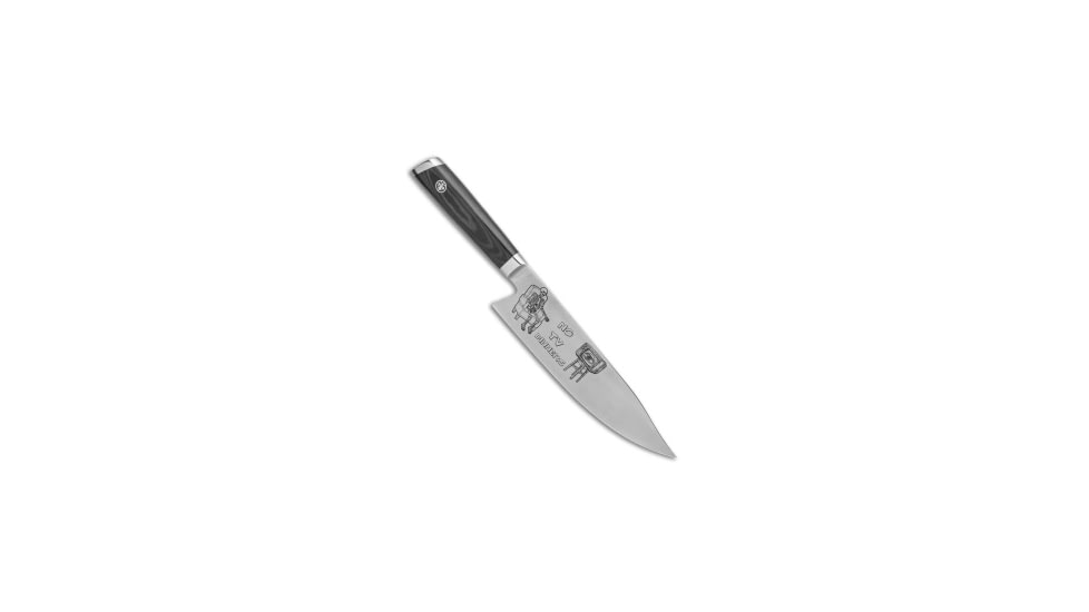 Mattia Borrani Mattia Borrani Production 8" Bowie Chef Kitchen Knife Satin No TV Dinner, Black, VG10, adult, BHQ-118049