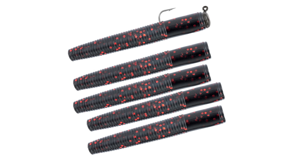 Matzuo Ned Rig, Black/Red, 1/16oz, 5 Per Pack, MZMFR116-BR