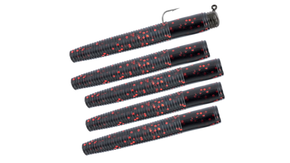 Matzuo Ned Rig, Black/Red, 1/8oz, 5 Per Pack, MZMFR18-BR