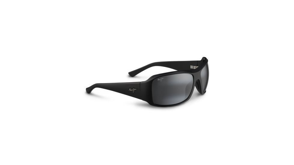 Maui Jim 255 2m Nine Palms Matte Black Frame Grey Lens Sunglasses