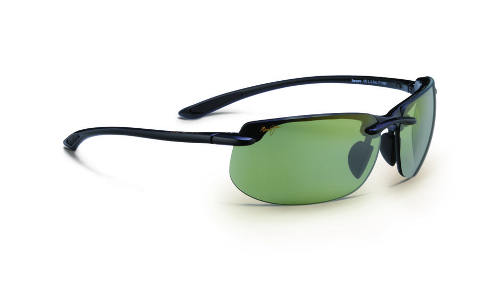 Maui Jim Banyans Sunglasses - Gloss Black Frame and Maui HT Polarized Lens - Universal Fit HT412N-02