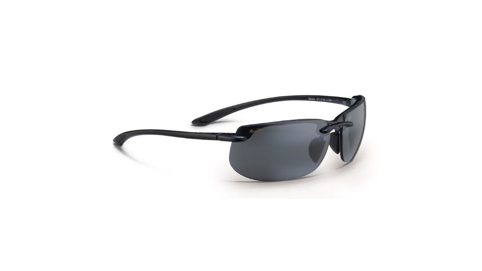 Maui Jim Banyans Sunglasses - Gloss Black Frame and Neutral Grey Polarized Lens - Universal Fit 412N-02