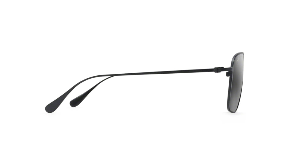 Maui Jim Beaches Polarized Aviator Sunglasses, Black Matte Frame, Neutral Grey Lens, Black Matte 541-2M