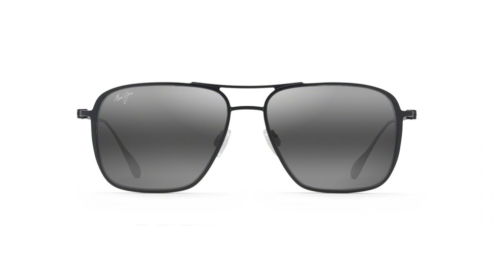 Maui Jim Beaches Polarized Aviator Sunglasses, Black Matte Frame, Neutral Grey Lens, Black Matte 541-2M