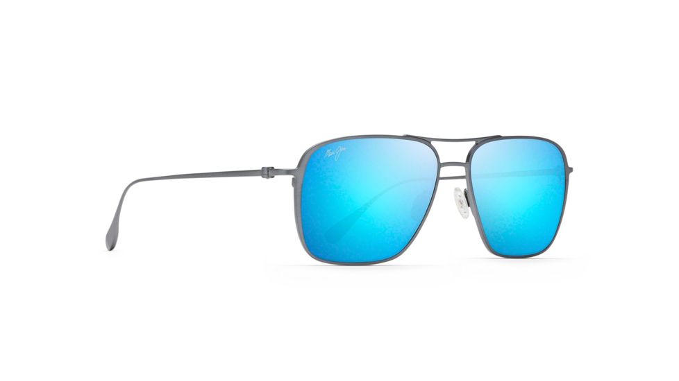 Maui Jim Beaches Polarized Aviator Sunglasses, Dove Grey Frame, Blue Hawaii Lens, Dove Grey B541-27A