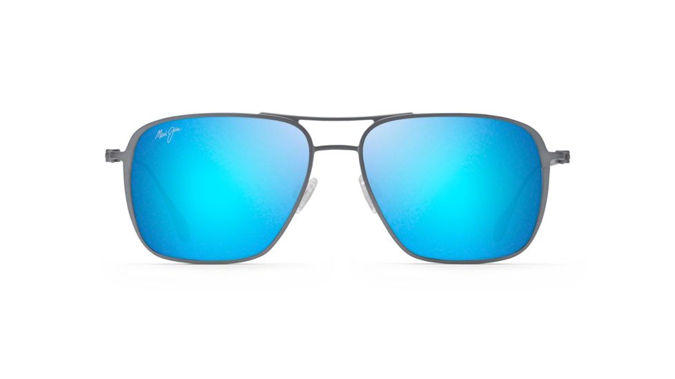 Maui Jim Beaches Polarized Aviator Sunglasses, Dove Grey Frame, Blue Hawaii Lens, Dove Grey B541-27A