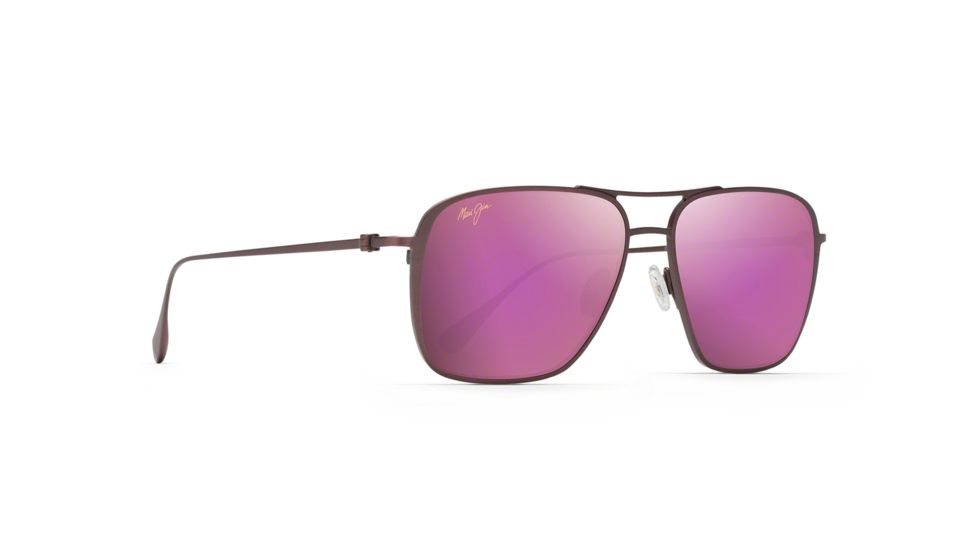 Maui Jim Beaches Polarized Aviator Sunglasses, Matte Brushed Burgundy Frame, Maui Sunrise Lens, Matte Brushed Burgundy P541-07M