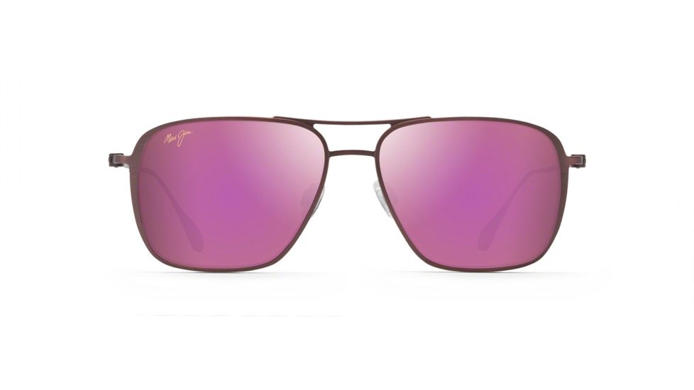 Maui Jim Beaches Polarized Aviator Sunglasses, Matte Brushed Burgundy Frame, Maui Sunrise Lens, Matte Brushed Burgundy P541-07M