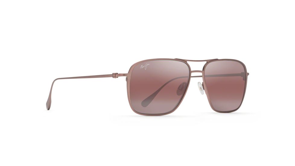 Maui Jim Beaches Polarized Aviator Sunglasses, Satin Brown Red Frame, Maui Rose Lens, Satin Brown Red R541-19A