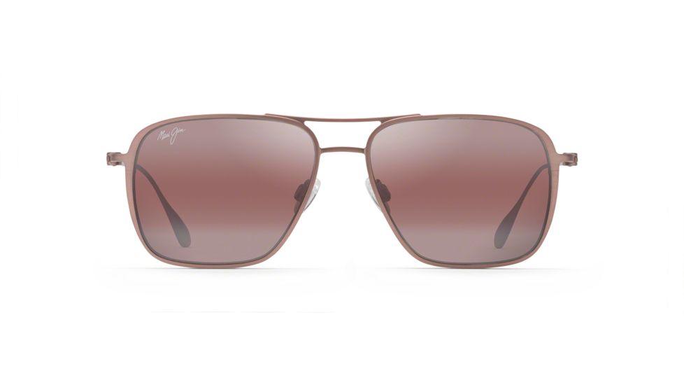 Maui Jim Beaches Polarized Aviator Sunglasses, Satin Brown Red Frame, Maui Rose Lens, Satin Brown Red R541-19A