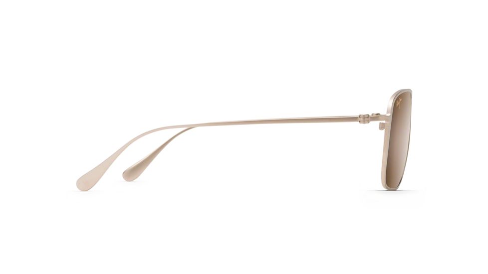Maui Jim Beaches Polarized Aviator Sunglasses, Satin Gold Frame, HCL Bronze Lens, Satin Gold H541-16A