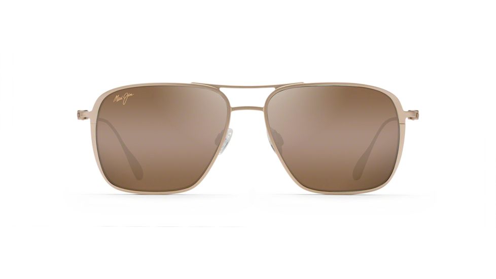 Maui Jim Beaches Polarized Aviator Sunglasses, Satin Gold Frame, HCL Bronze Lens, Satin Gold H541-16A