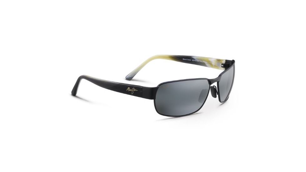 Maui Jim Black Coral Sunglasses, Matte Black Frame, Grey Lenses 249-2M