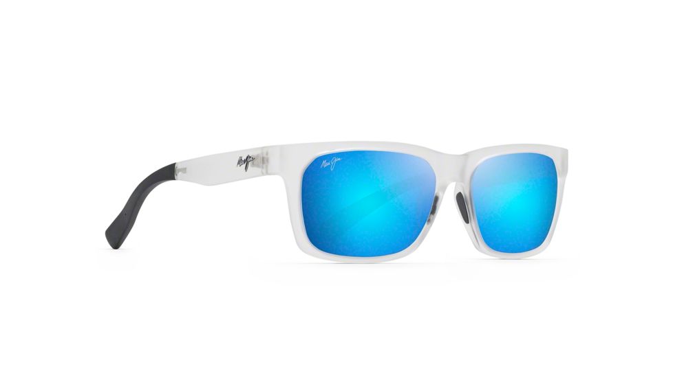 Maui Jim Boardwalk Polarized Square Sunglasses, Matte Crystal Frame, Blue Hawaii Lens, Matte Crystal B539-05CM