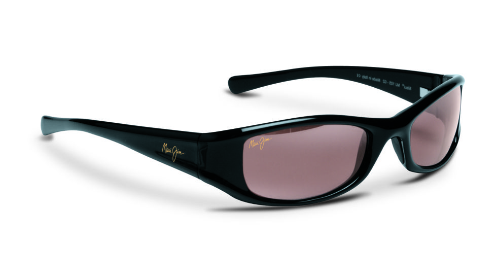 Maui Jim Shaka Sunglasses - Gloss Black Frame, Maui Rose Lenses - R105-02