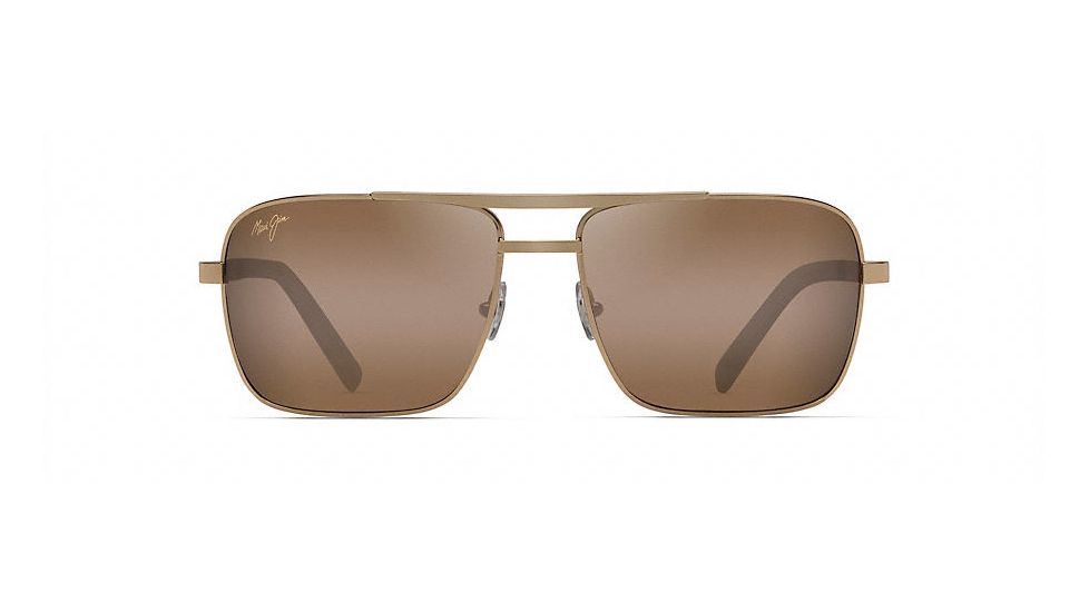 Maui Jim Compass Polarized Aviator  Sunglasses,Gold,HCL Bronze Lens H714-16