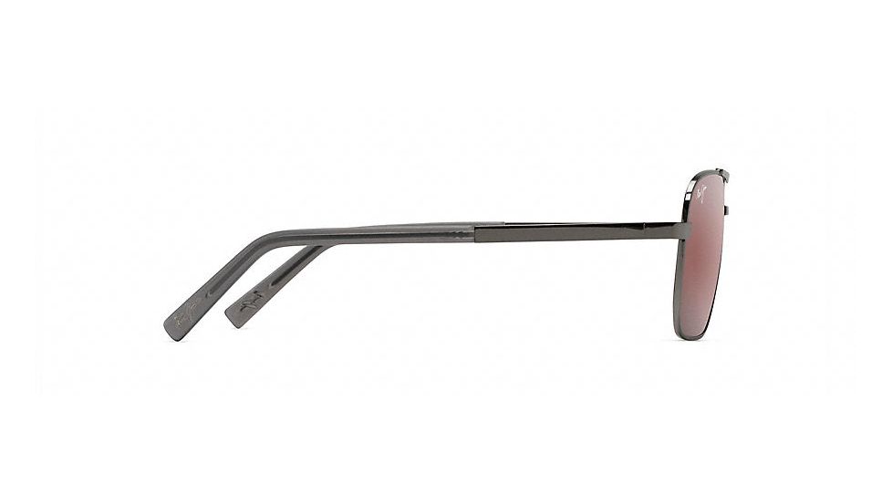 Maui Jim Compass Polarized Aviator  Sunglasses,Gunmetal,Maui Rose Lens R714-02D