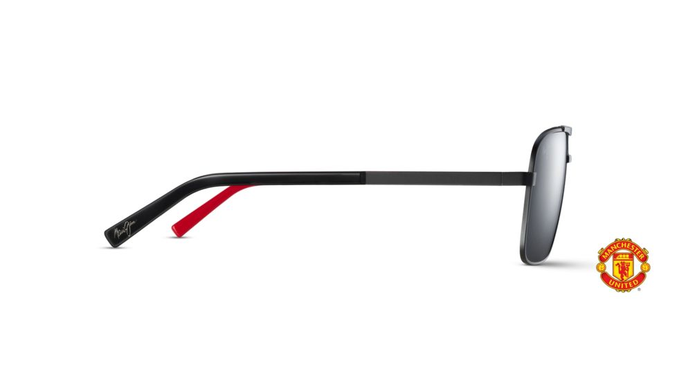 Maui Jim Compass Polarized Aviator Sunglasses, Matte Black Frame, Dual Mirror Silver to Black Lens, Matte Black DSB714-38UTD