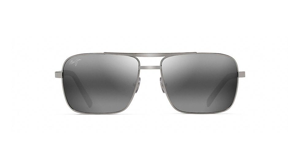 Maui Jim Compass Polarized Aviator  Sunglasses,Silver,Neutral Grey Lens 714-17