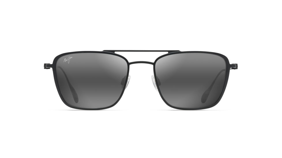 Maui Jim Ebb &amp; Flow Polarized Aviator Sunglasses, Black Matte Frame, Neutral Grey Lens, Black Matte 542-2M