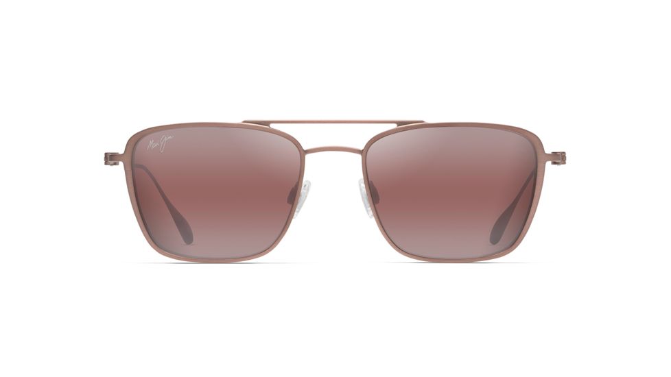 Maui Jim Ebb &amp; Flow Polarized Aviator Sunglasses, Satin Brown Red Frame, Maui Rose Lens, Satin Brown Red R542-19A