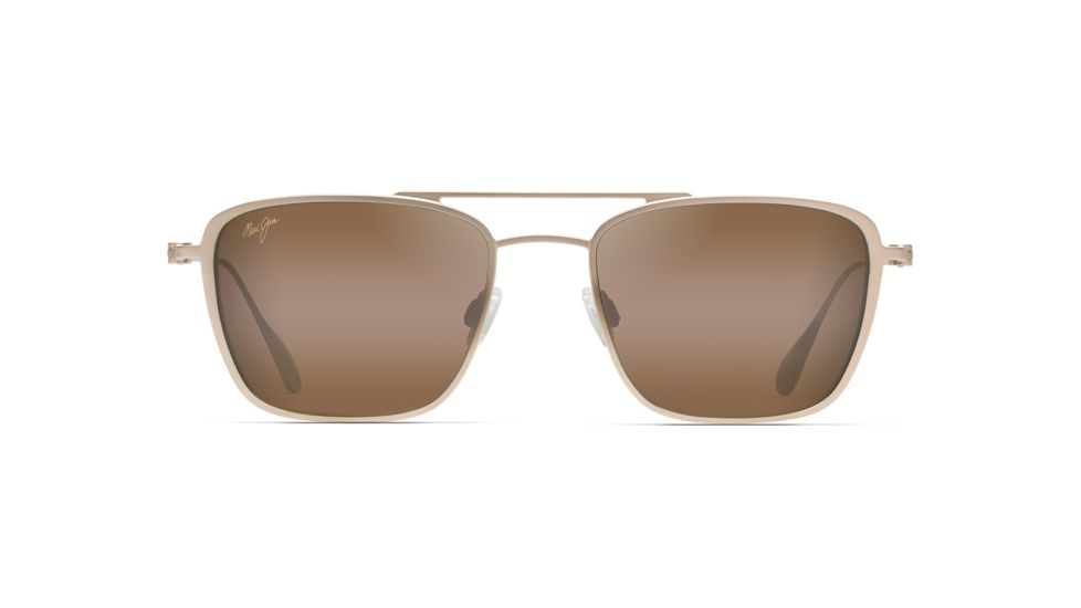 Maui Jim Ebb &amp; Flow Polarized Aviator Sunglasses, Satin Gold Frame, HCL Bronze Lens, Satin Gold H542-16A