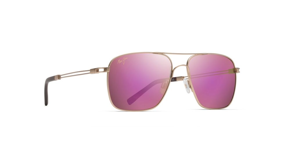 Maui Jim Haleiwa Unisex Sunglasses,Satin Gold Frame,Polarized,Maui Sunrise Lens, P328-16A