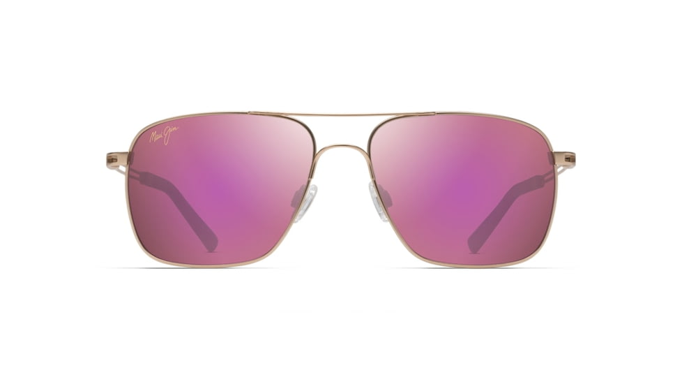 Maui Jim Haleiwa Unisex Sunglasses,Satin Gold Frame,Polarized,Maui Sunrise Lens, P328-16A