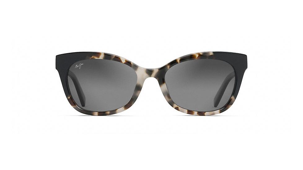 Maui Jim Ilima Polarized Cat Eye  Sunglasses,White Tokyo with Gloss Black,Neutral Grey Lens GS759-61