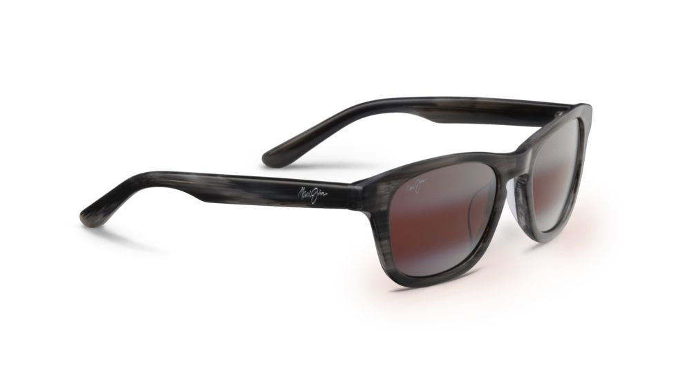 Maui Jim KA'A Point Sunglasses,Square,Charcoal Frame,Polarized Maui Rose Lens R713-27