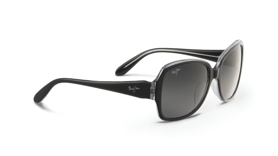 Maui Jim Kalena Sunglasses - Black with Crystal Frame,Neutral Grey Lens GS299-02K