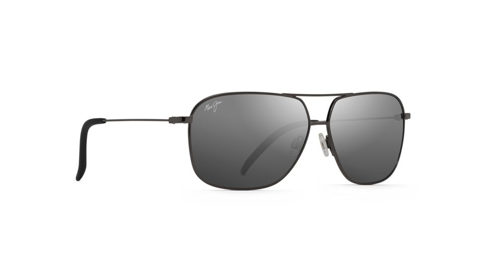 Maui Jim Kami Polarized Aviator Sunglasses, Gunmetal Frame, Dual Mirror Silver To Black Lens, Gunmetal DSB778-02D