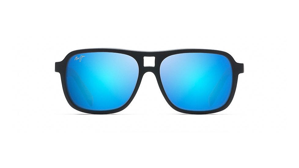 Maui Jim Little Maks Polarized Aviator  Sunglasses,Matte Black,Blue Hawaii Lens B771-2M