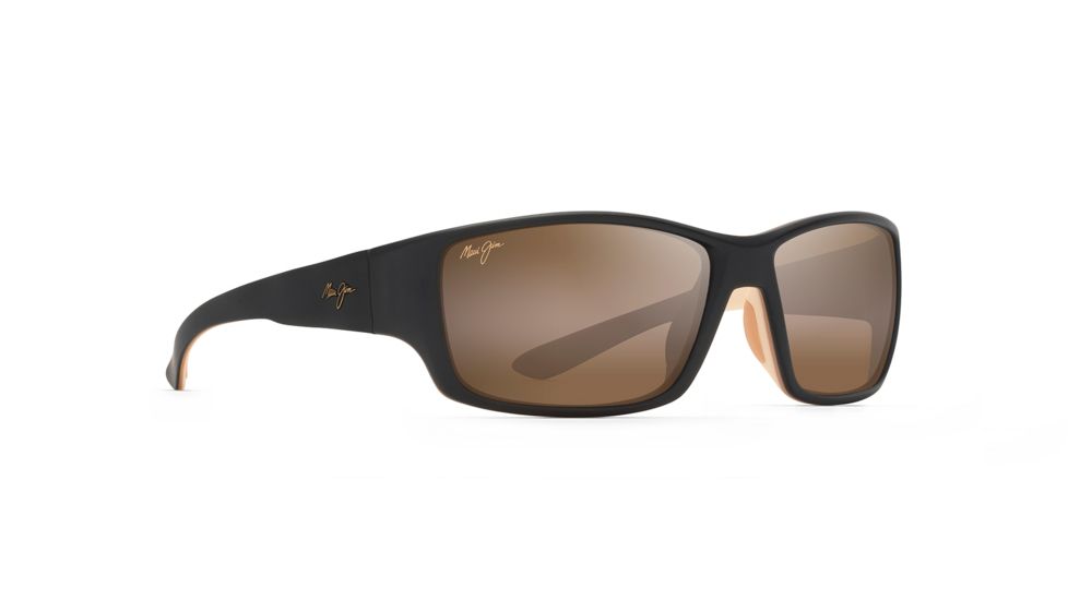 Maui Jim Local Kine Polarized Square Sunglasses, Matte Dark Transparent Brown w/ Tan &amp; Cream Frame, HCL Bronze Lens, Matte Dark Transparent Brown w/ Tan &amp; Cream H810-25MC
