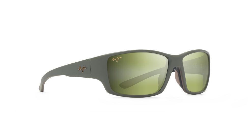 Maui Jim Local Kine Polarized Square Sunglasses, Matte Khaki w/ Brown &amp; Black Frame, Maui HT Lens, Matte Khaki w/ Brown &amp; Black HT810-54C
