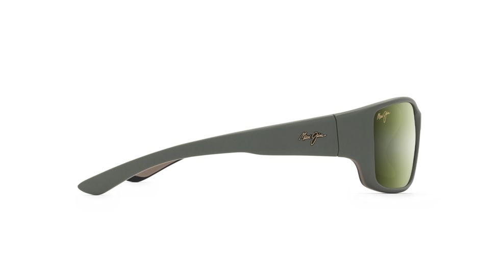 Maui Jim Local Kine Polarized Square Sunglasses, Matte Khaki w/ Brown &amp; Black Frame, Maui HT Lens, Matte Khaki w/ Brown &amp; Black HT810-54C