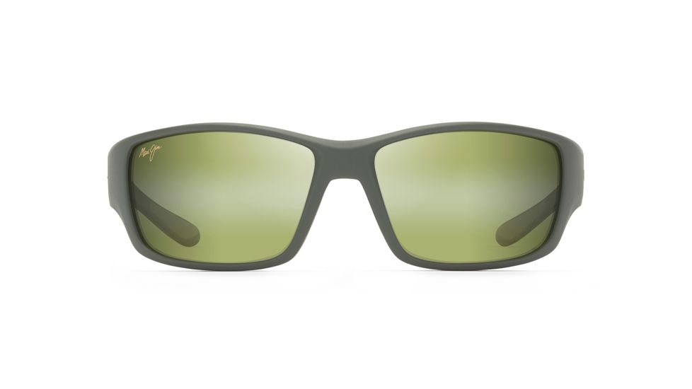 Maui Jim Local Kine Polarized Square Sunglasses, Matte Khaki w/ Brown &amp; Black Frame, Maui HT Lens, Matte Khaki w/ Brown &amp; Black HT810-54C