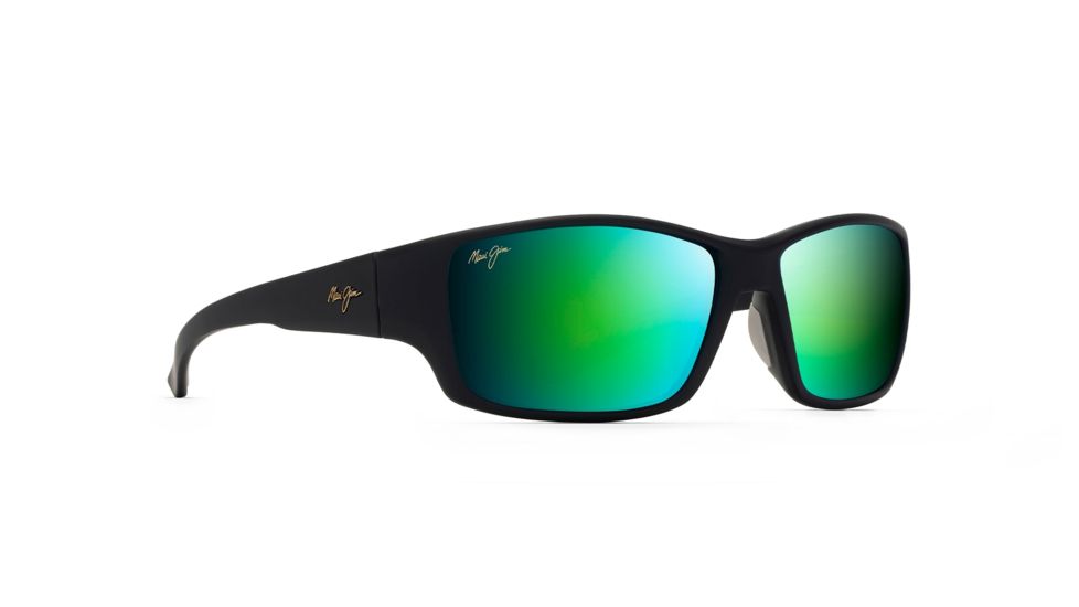 Maui Jim Local Kine Polarized Square Sunglasses, Soft Black w/ Dark Transparent Green &amp; Light Transparent Grey Frame, Maui Green Lens, Soft Black w/ Dark Transparent Green &amp; Light Trans GM810-27M