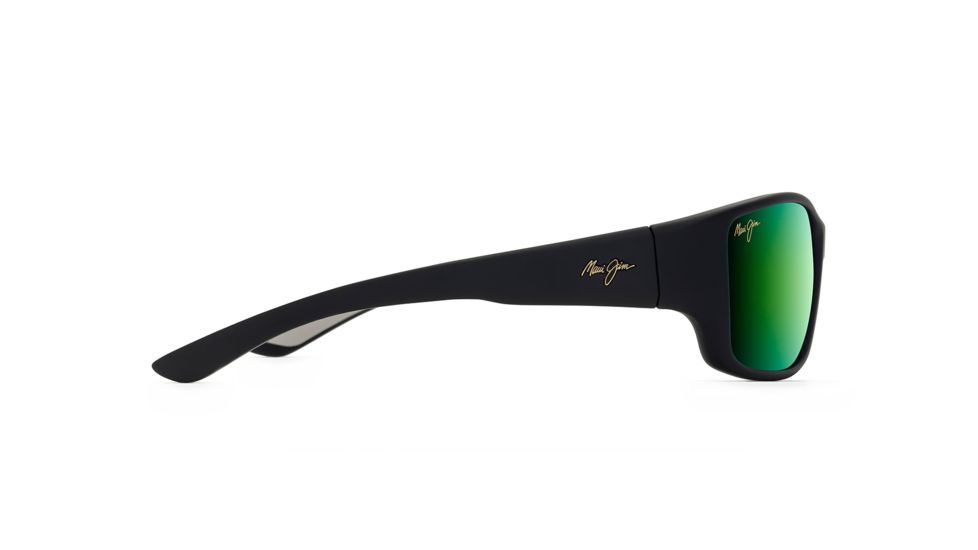 Maui Jim Local Kine Polarized Square Sunglasses, Soft Black w/ Dark Transparent Green &amp; Light Transparent Grey Frame, Maui Green Lens, Soft Black w/ Dark Transparent Green &amp; Light Trans GM810-27M