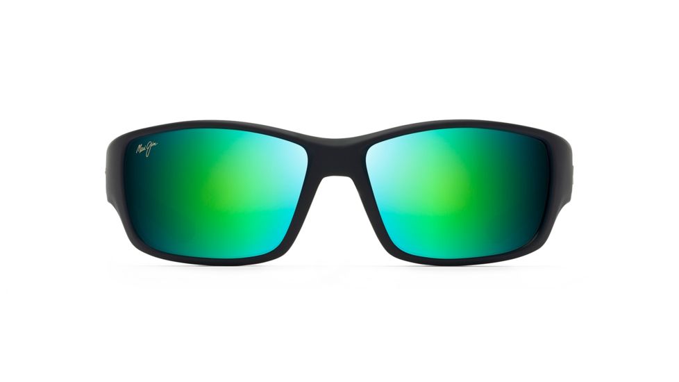 Maui Jim Local Kine Polarized Square Sunglasses, Soft Black w/ Dark Transparent Green &amp; Light Transparent Grey Frame, Maui Green Lens, Soft Black w/ Dark Transparent Green &amp; Light Trans GM810-27M