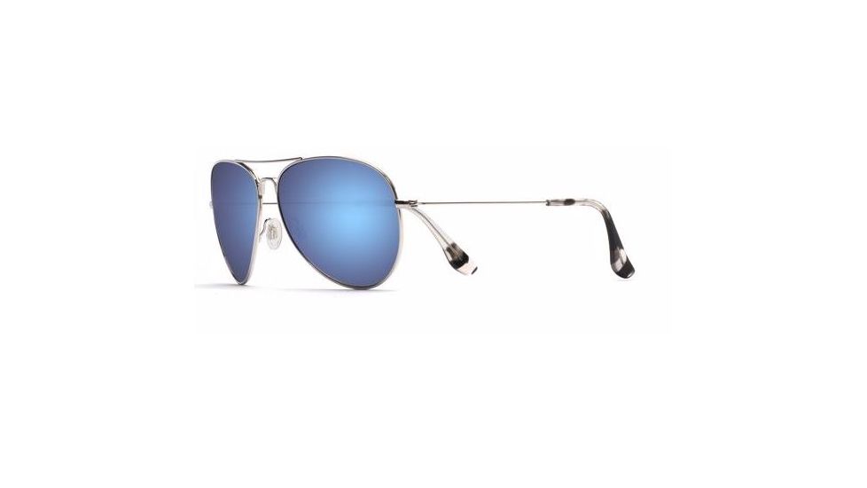 Maui Jim Mavericks Sunglasses, Silver Frame, Blue Hawaii Lens, Polarized, B264-17