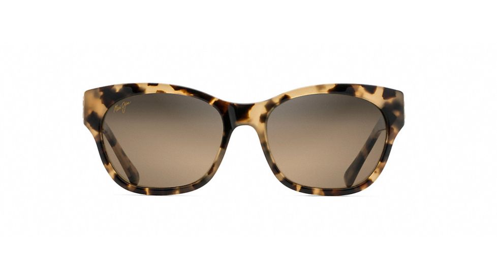 Maui Jim Monstera Leaf Sunglasses, Honey Havana with Yellow Gold Monstera Frame, HCL Bronze Lens, HS747-21B