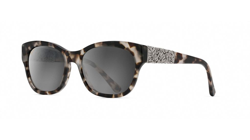 Maui Jim Monstera Leaf Sunglasses, White Tokyo with White Gold Monstera Frame, Neutral Grey Lens, GS747-05T