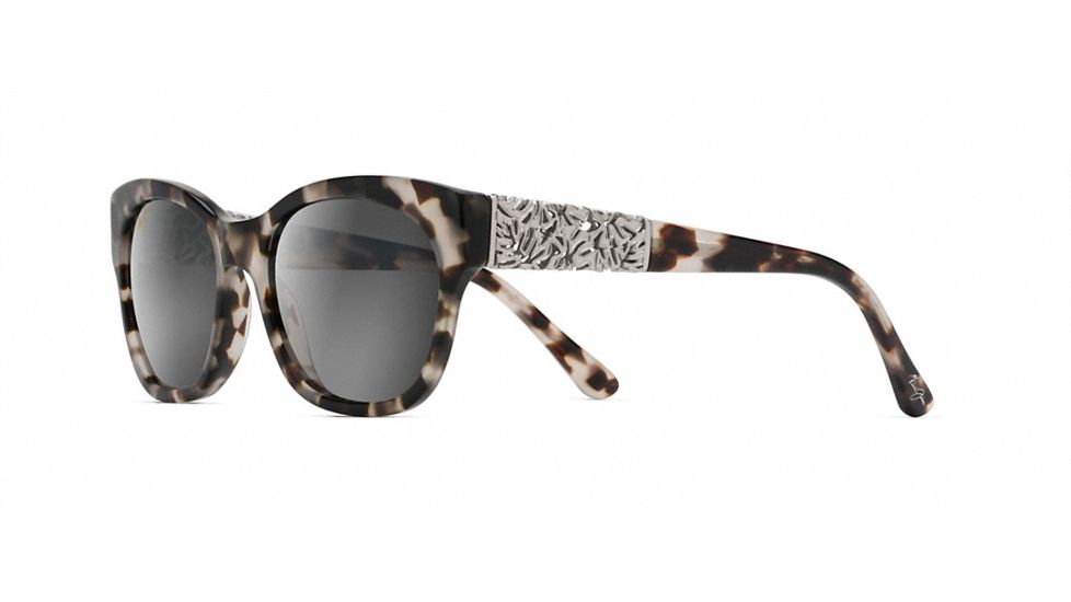Maui Jim Monstera Leaf Sunglasses, White Tokyo with White Gold Monstera Frame, Neutral Grey Lens, GS747-05T