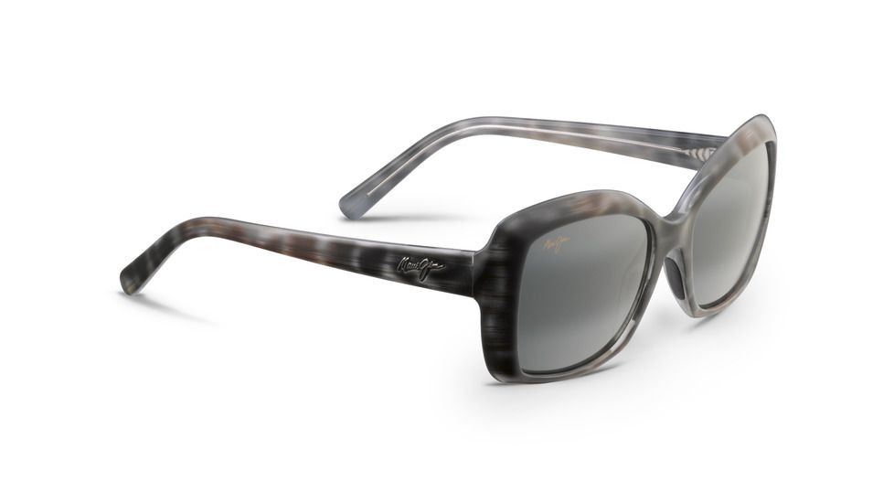 Maui Jim Orchid Sunglasses, Grey Tortoise Stripe Frame, Neutral Grey Lens, Polarized, 735-11S