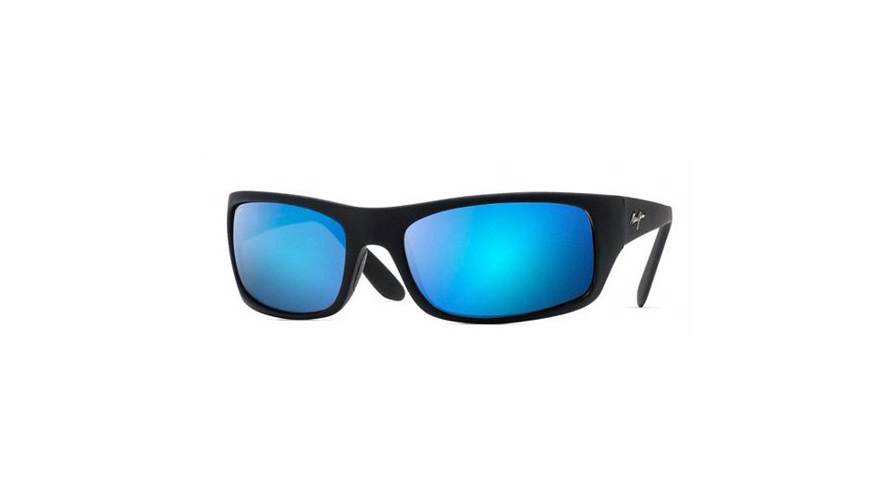 Maui Jim Peahi Sunglasses, Matte Black Frame, Blue Hawaii Lens, Polarized, B202-2M