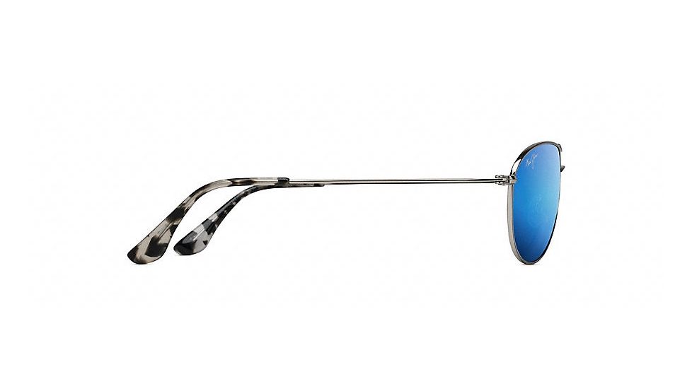 Maui Jim Sea House Polarized Aviator  Sunglasses,Silver,Blue Hawaii Lens B772-17