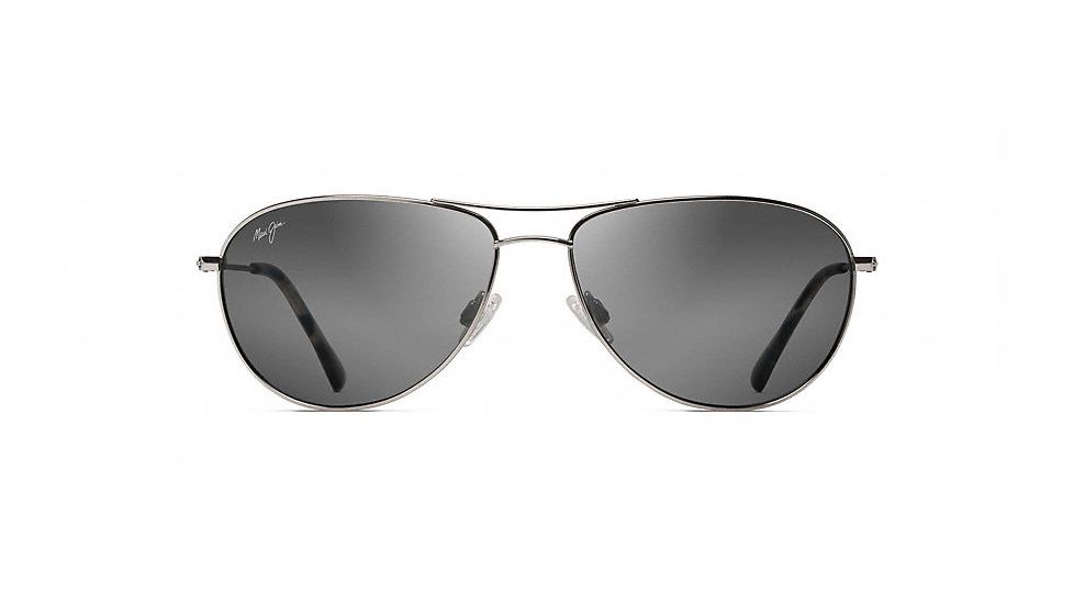 Maui Jim Sea House Polarized Aviator  Sunglasses,Silver,Neutral Grey Lens GS772-17