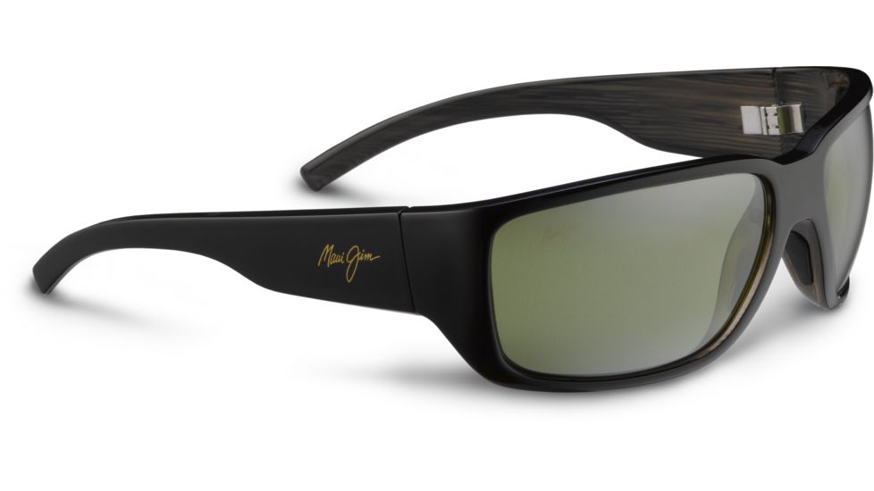 Maui Jim Seawall Sunglasses, Black w/Woodgrain, Maui HT Lenses, Black w/Woodgrain HT235-02B